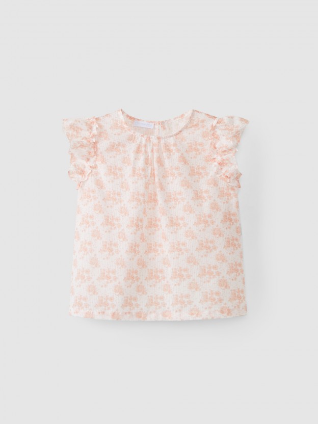 Blusa tecido floral Blusa tecido floral