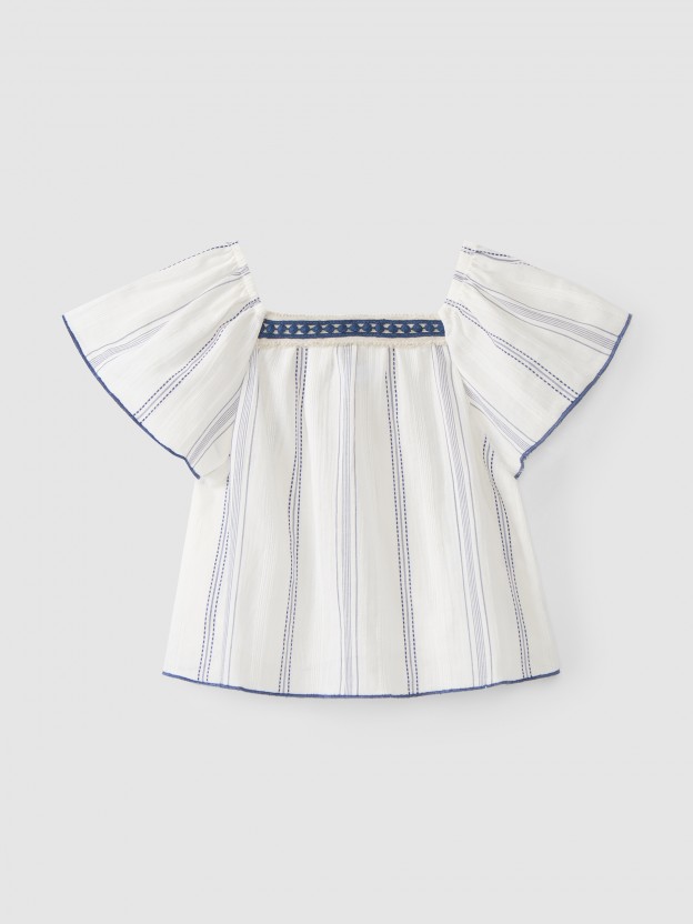 Jacquard fabric blouse Jacquard fabric blouse
