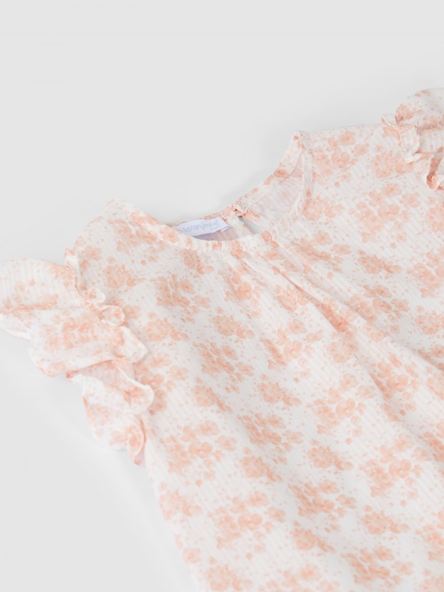 Blusa tecido floral Blusa tecido floral