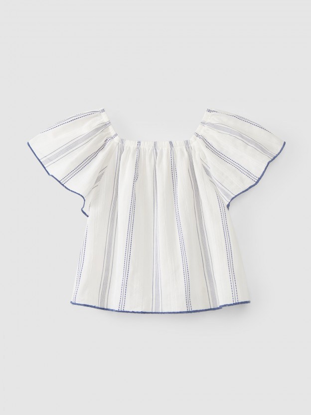 Jacquard fabric blouse Jacquard fabric blouse