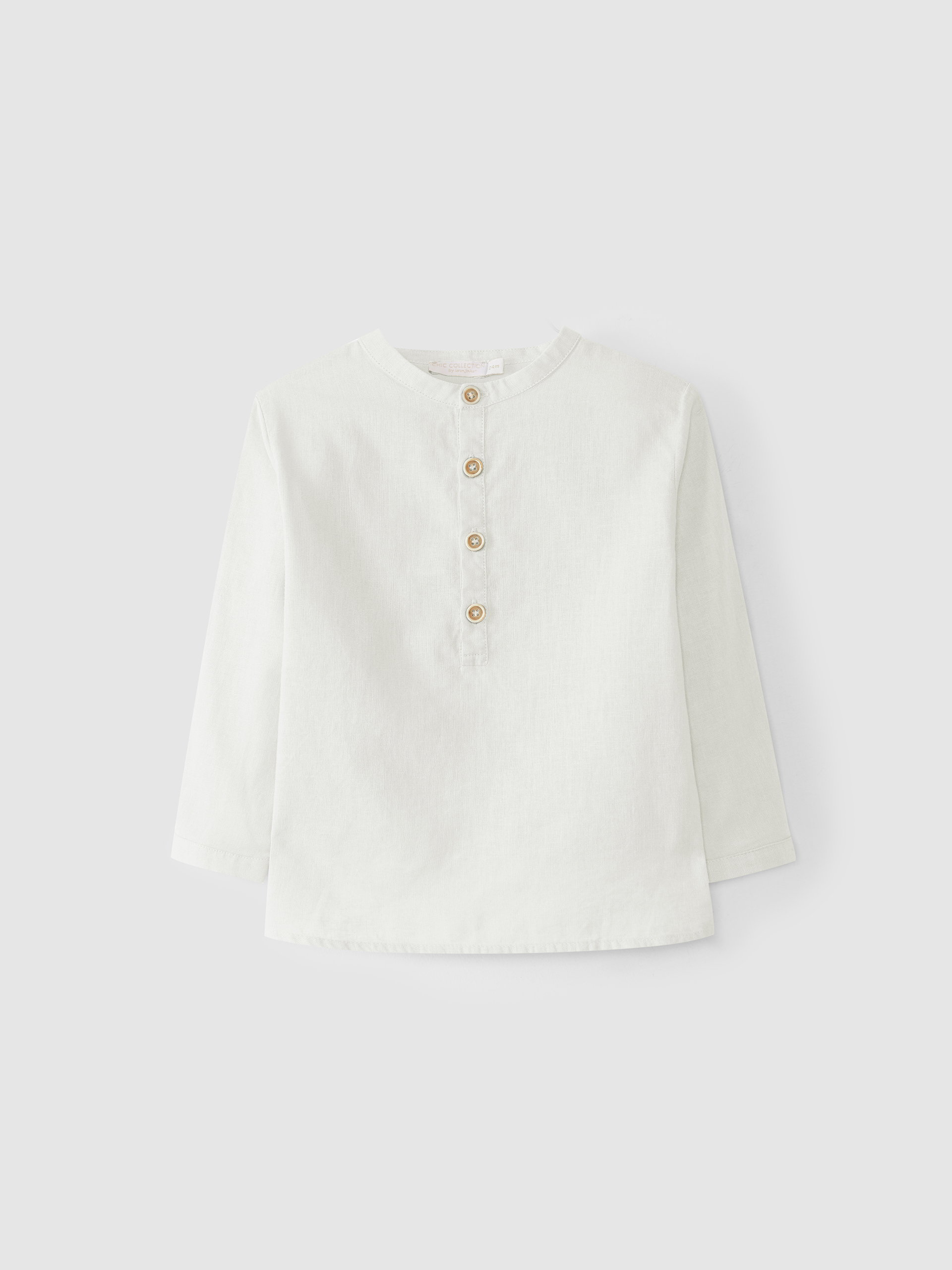 Chemise à col mao en lin