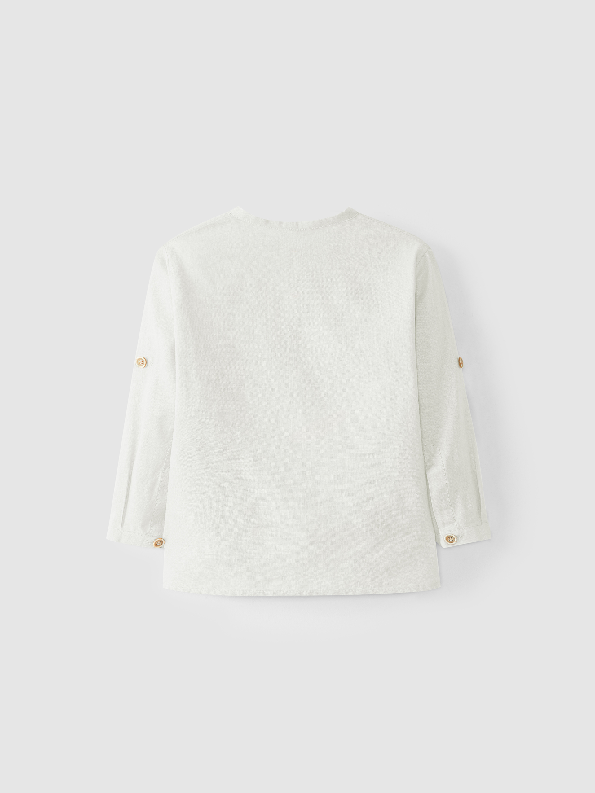 Chemise à col mao en lin