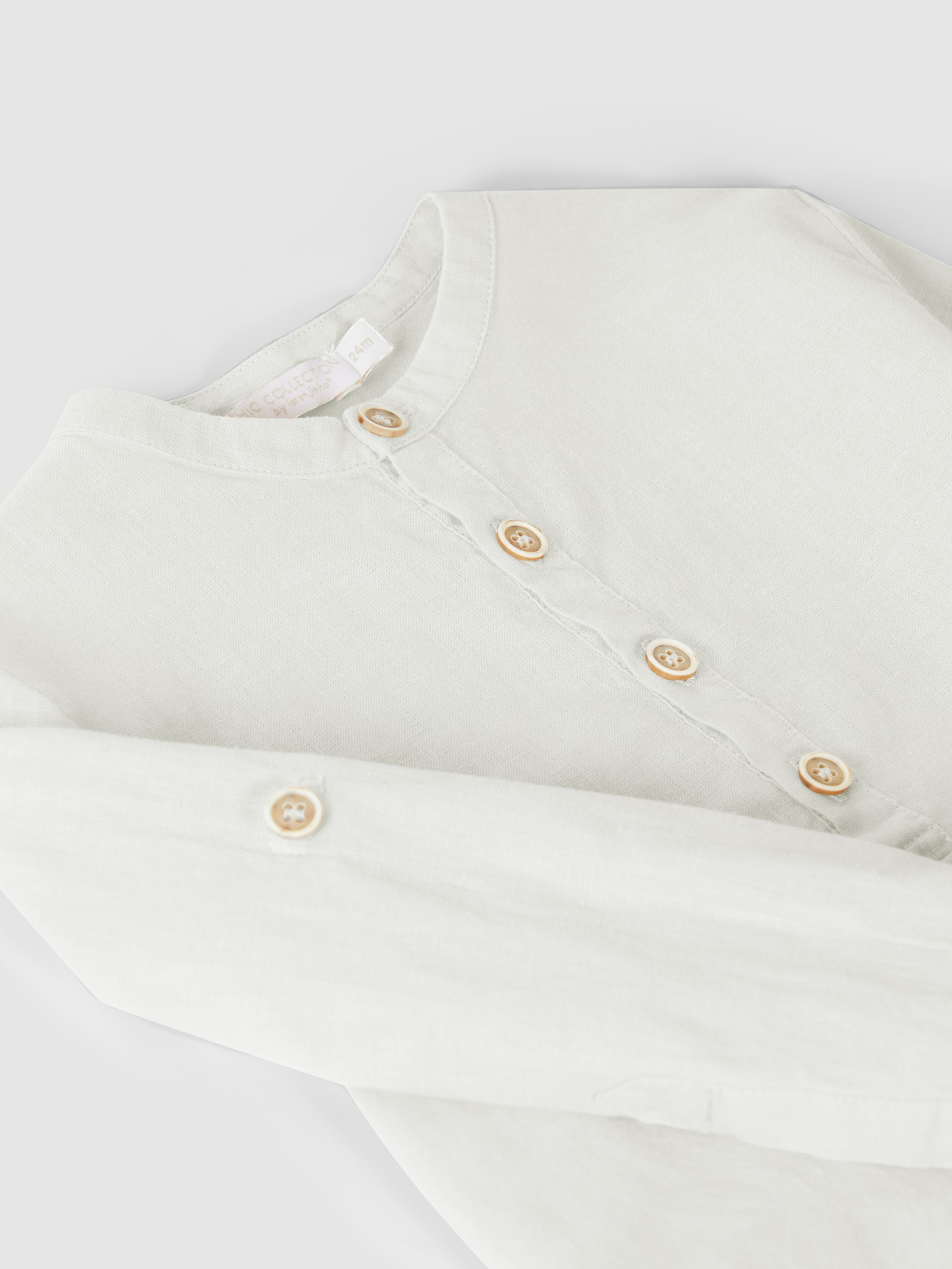 Chemise à col mao en lin