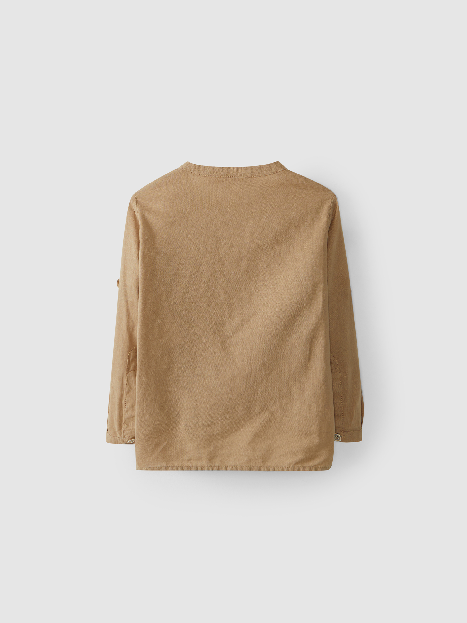 Camisa de lino con cuello mao