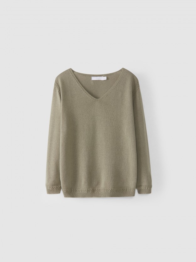 V-neck collar jumper V-neck collar jumper