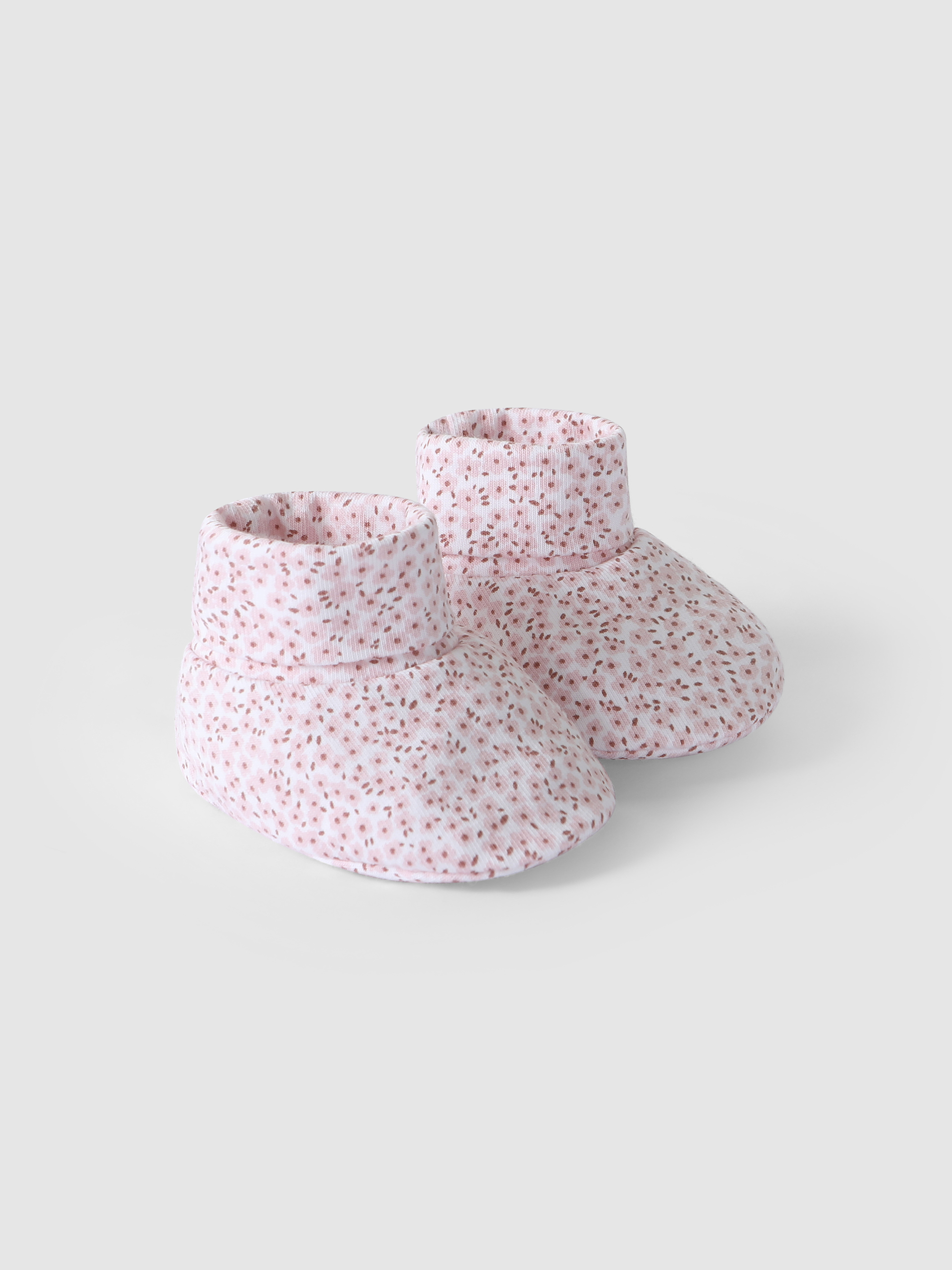 Floral print booties