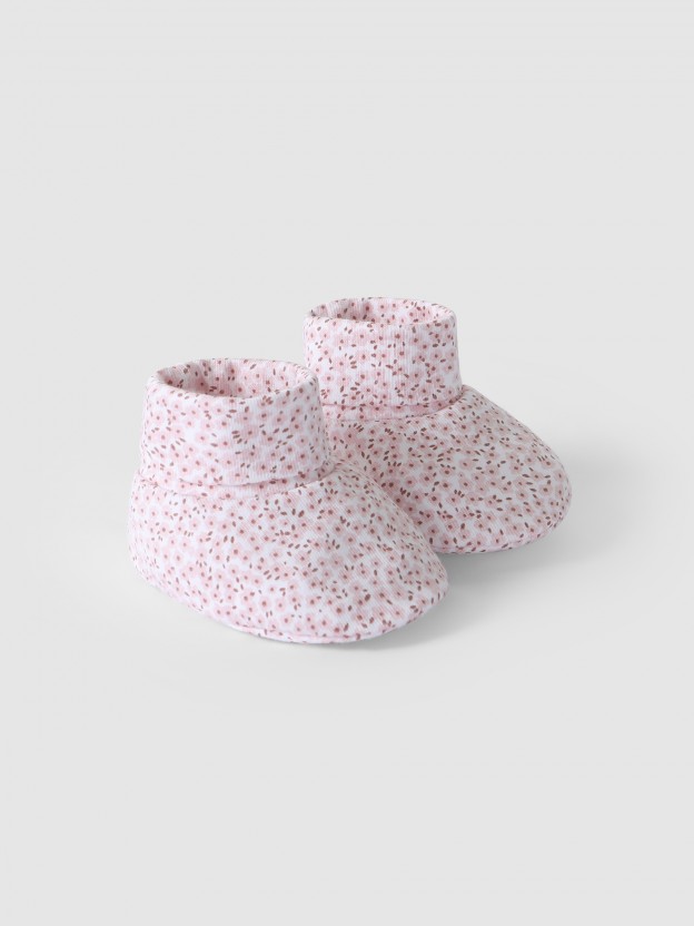 Floral print booties Floral print booties