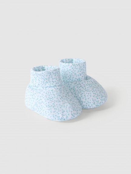 Floral print booties