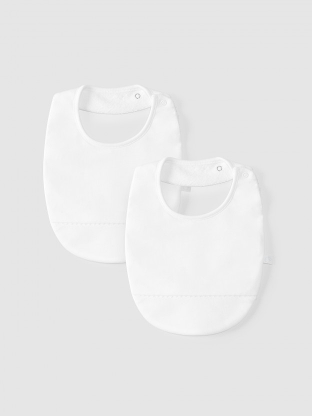 Pack de dos baberos lisos Pack de dos baberos lisos