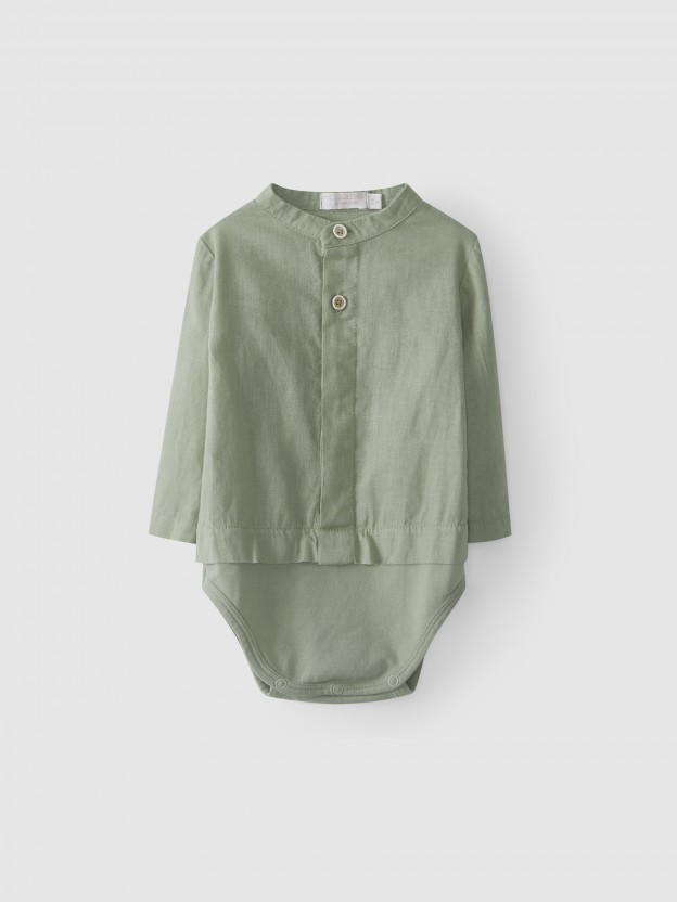 Body-camisa em linho Body-camisa em linho