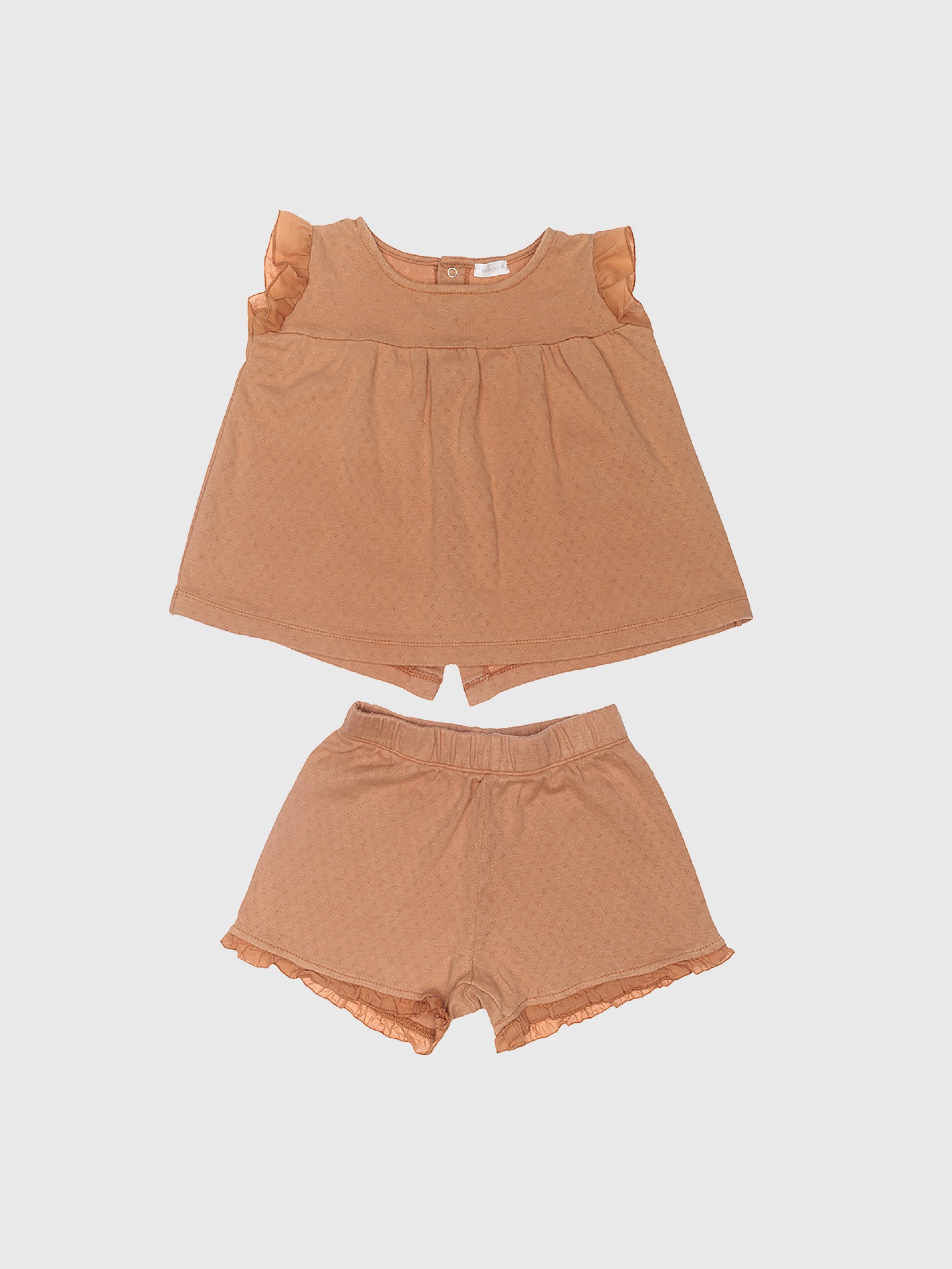 Pijama de algodão orgânico folho