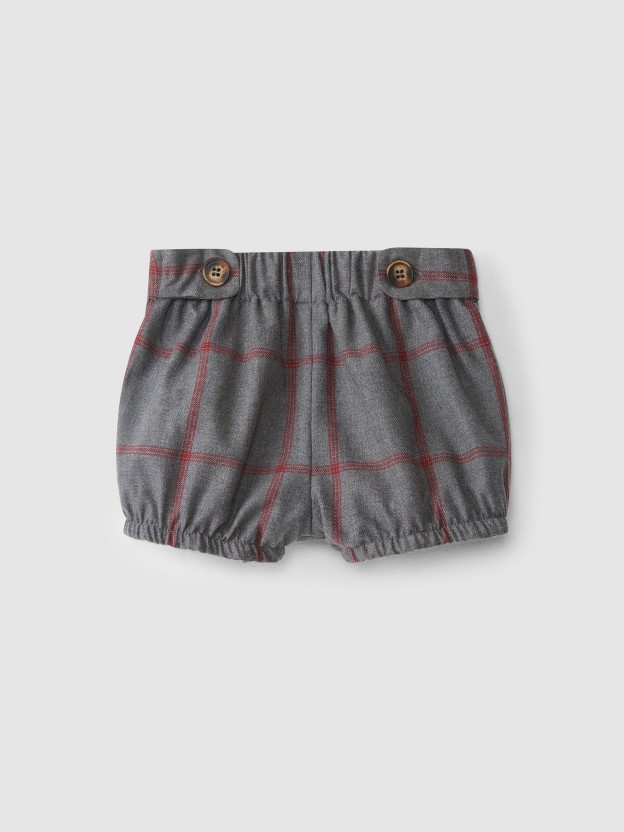 Plaid shorts with elastic