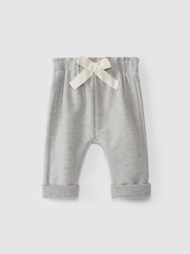 Pantalones de felpa con lazo
