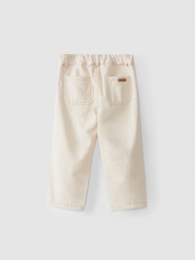 Pantalón cigarrette de sarga cardada Pantalón cigarrette de sarga cardada