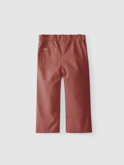 Pantalón de sarga wide leg con bolsillos Pantalón de sarga wide leg con bolsillos