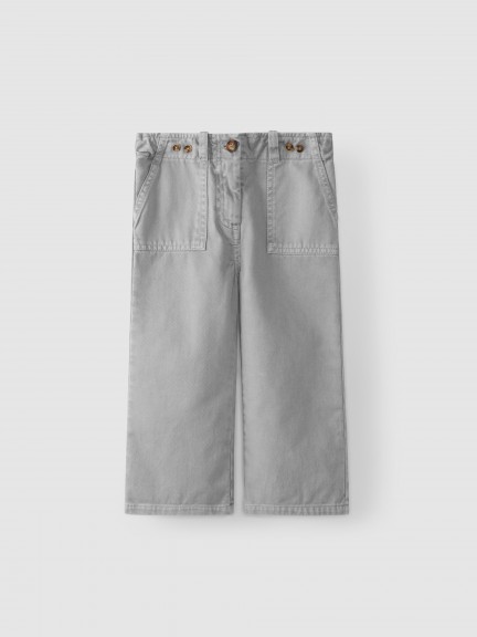 Pantal�n de sarga wide leg con bolsillos
