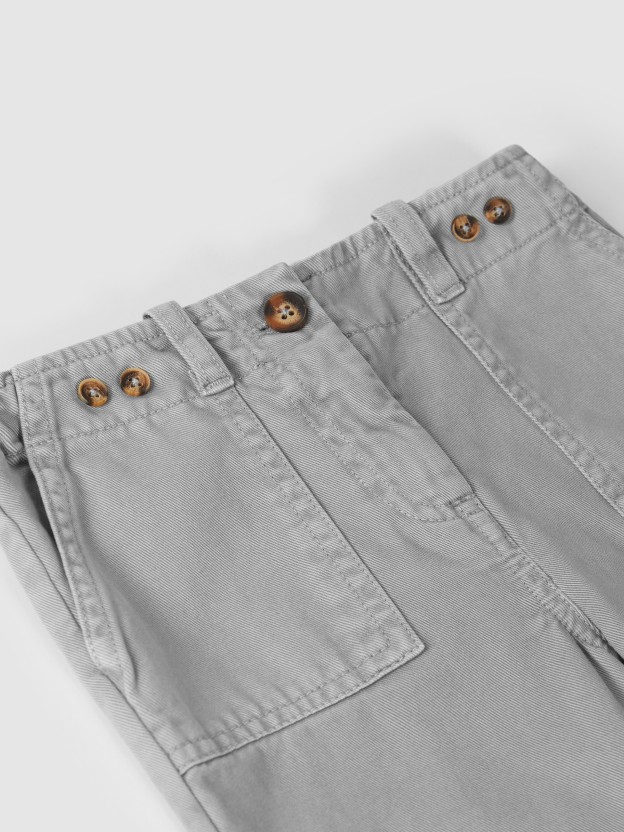 Pantal�n de sarga wide leg con bolsillos