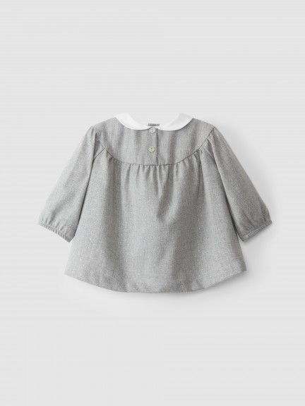 Vestido pintas douradas