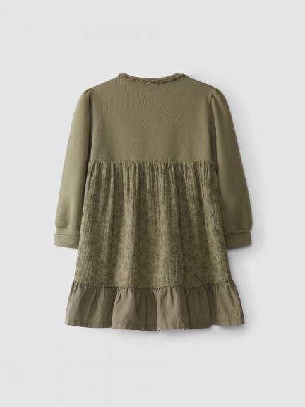 Pull en peluche et mousseline imprimée Pull en peluche et mousseline imprimée