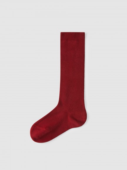 Plain stitch basic knee high socks C�ndor