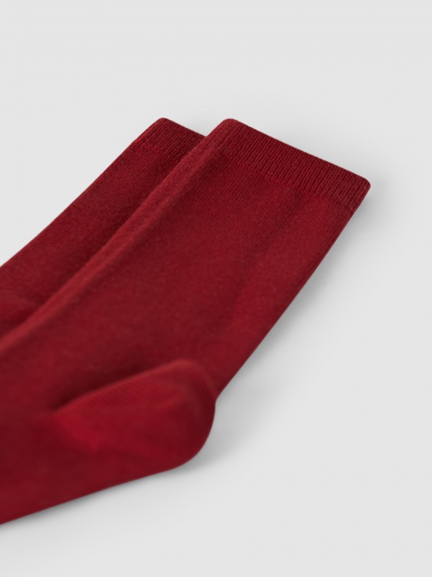 Plain stitch basic knee high socks C�ndor