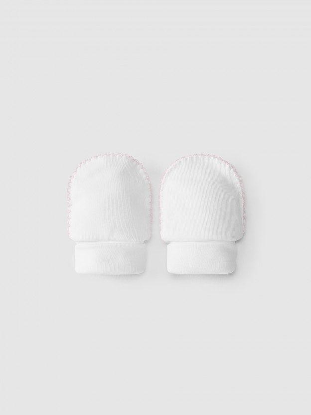 Cotton gloves with detail