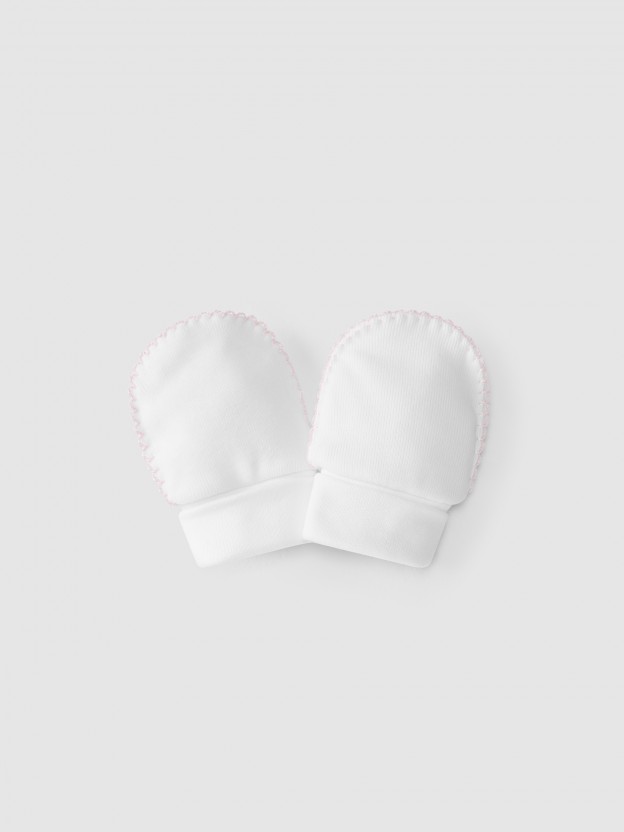 Cotton gloves with detail
