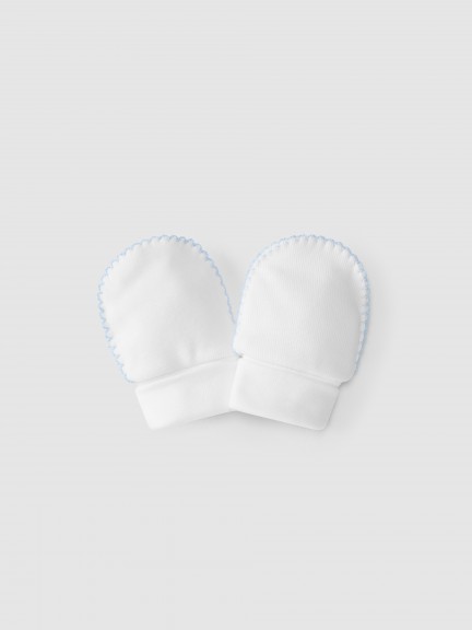 Luvas de algodão com detalhe de cor Luvas de algodão com detalhe de cor