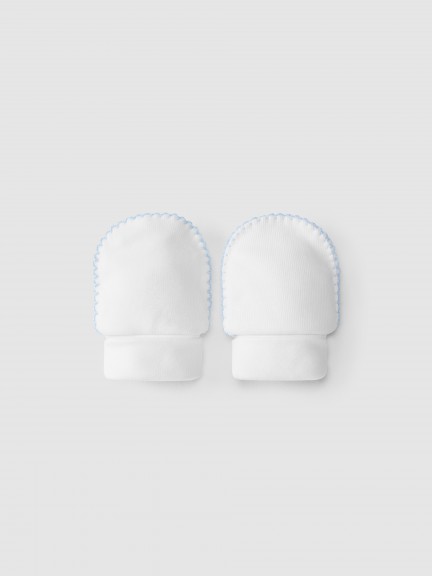 Luvas de algodão com detalhe de cor Luvas de algodão com detalhe de cor