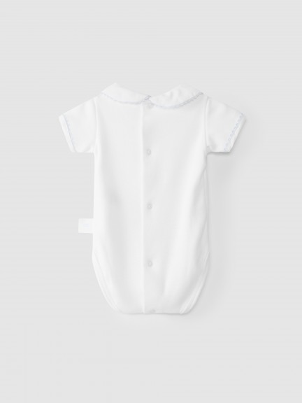Short sleeve bodyvest with peter pan col Short sleeve bodyvest with peter pan col