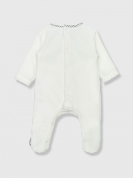 Babygrow velours à col rond Babygrow velours à col rond