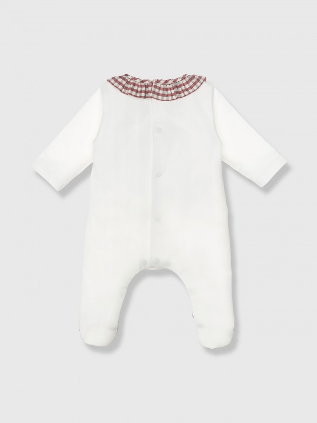 Babygrow Natal gola de folho (s/ saco)