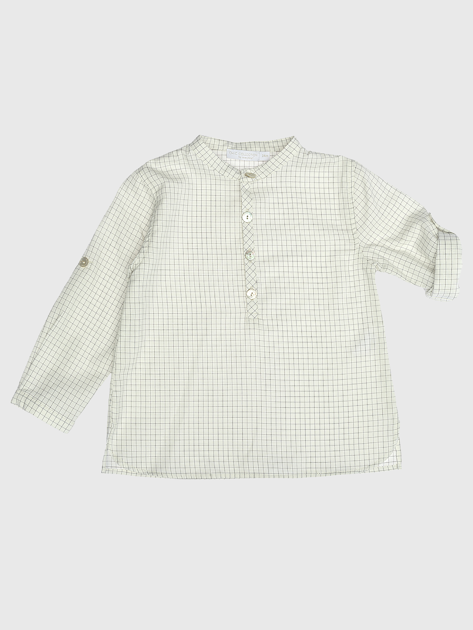 Camisa cuello mao a cuadros
