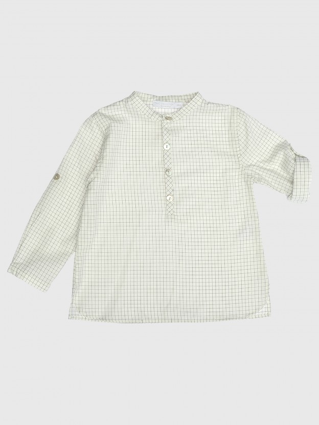 Mandarin collar shirt