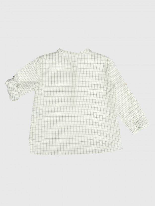 Mandarin collar shirt