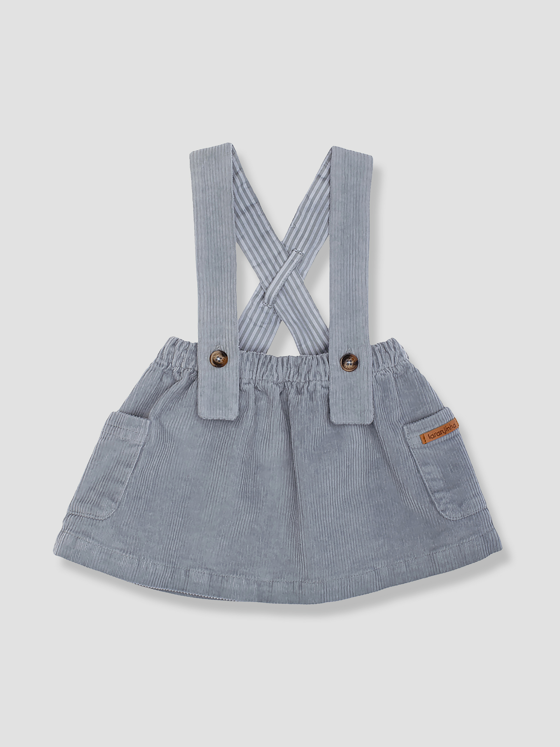 Corduroy skirt with straps