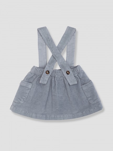 Corduroy skirt with straps Corduroy skirt with straps