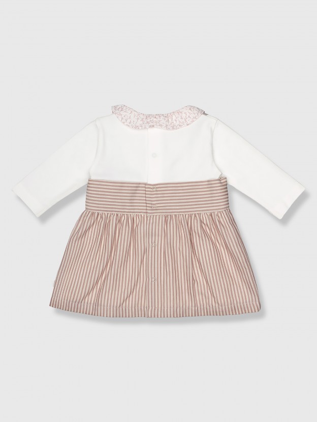 Dois-em-um vestido de riscas