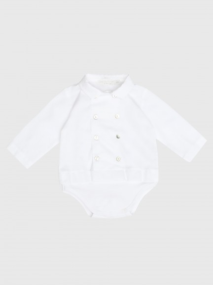 Body-camisa cuello de pico Body-camisa cuello de pico