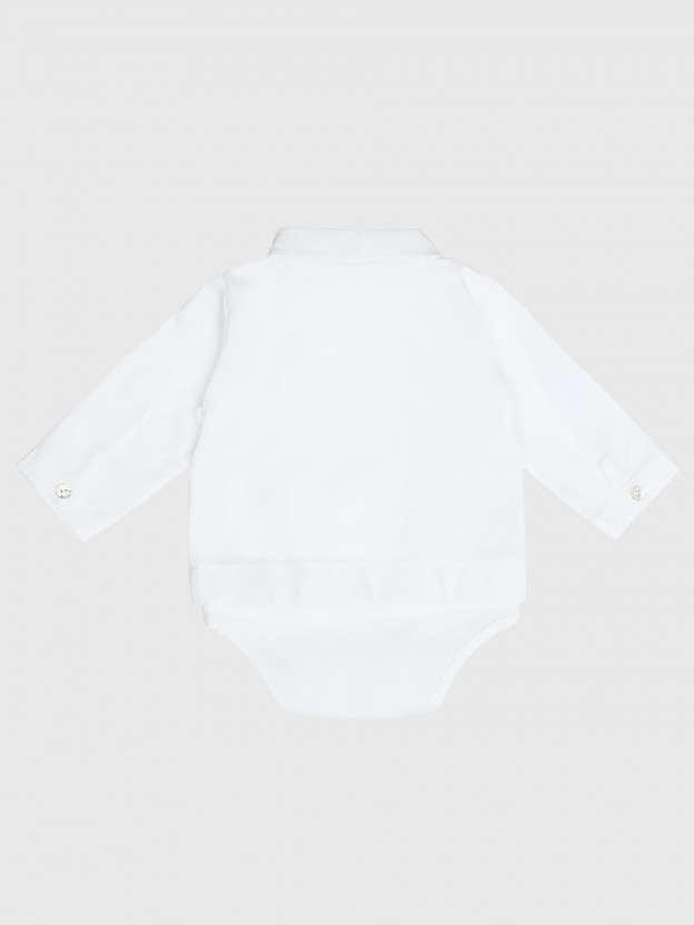 Body-camisa gola de bico