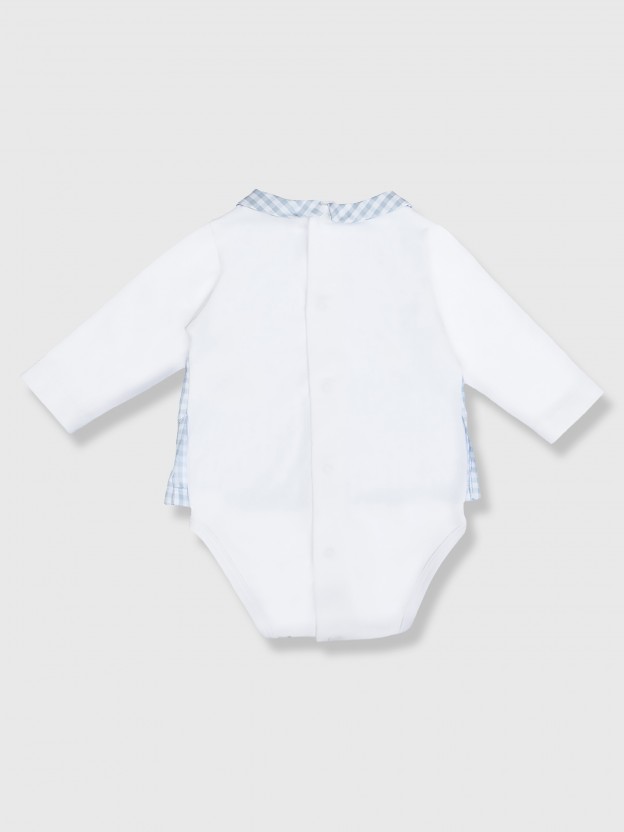 Vichy plaid bodysuit shirt