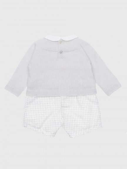Conjunto fatinho e camisola tricotada Conjunto fatinho e camisola tricotada