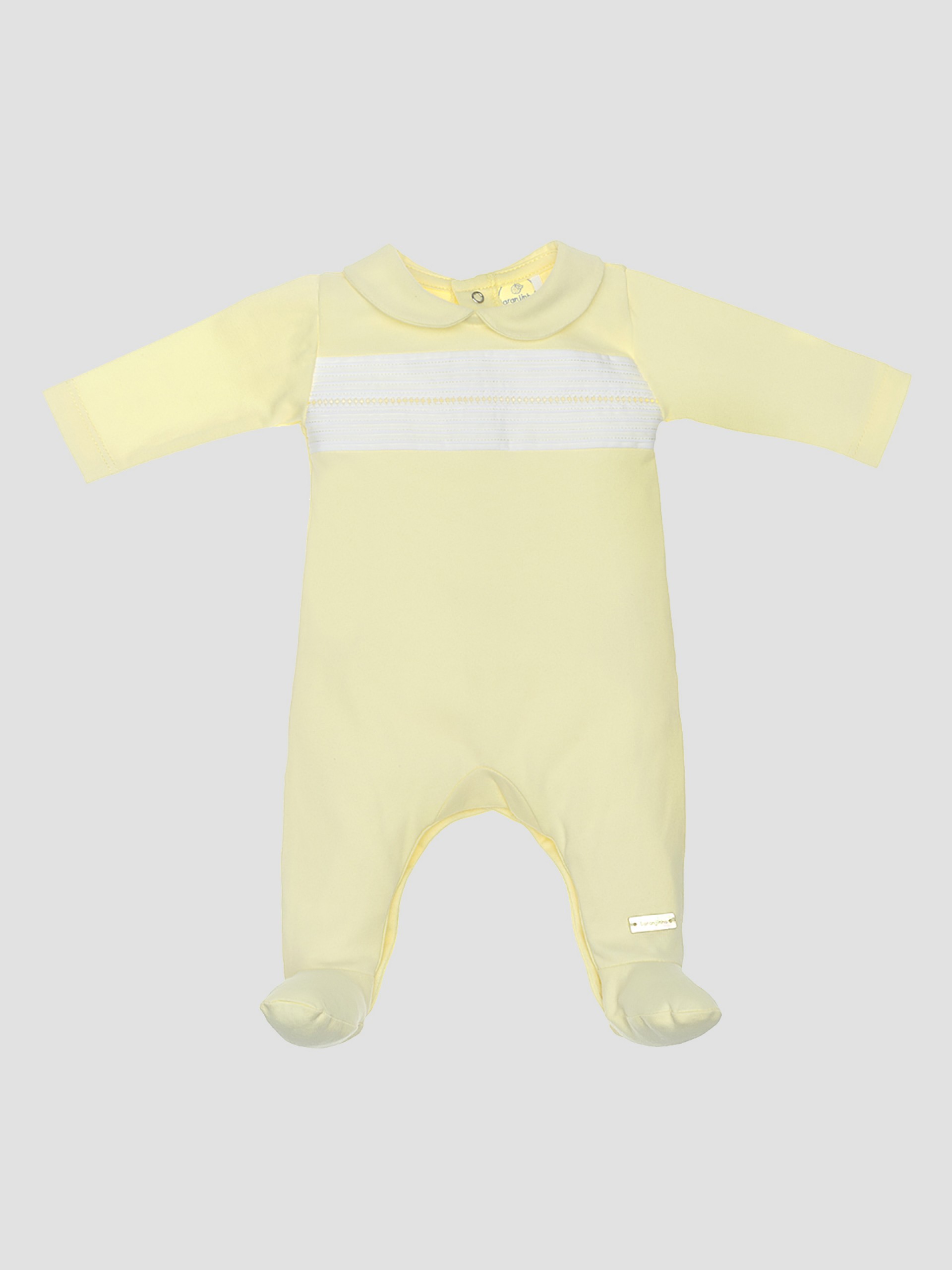 Babygrow à plissures et broderie
