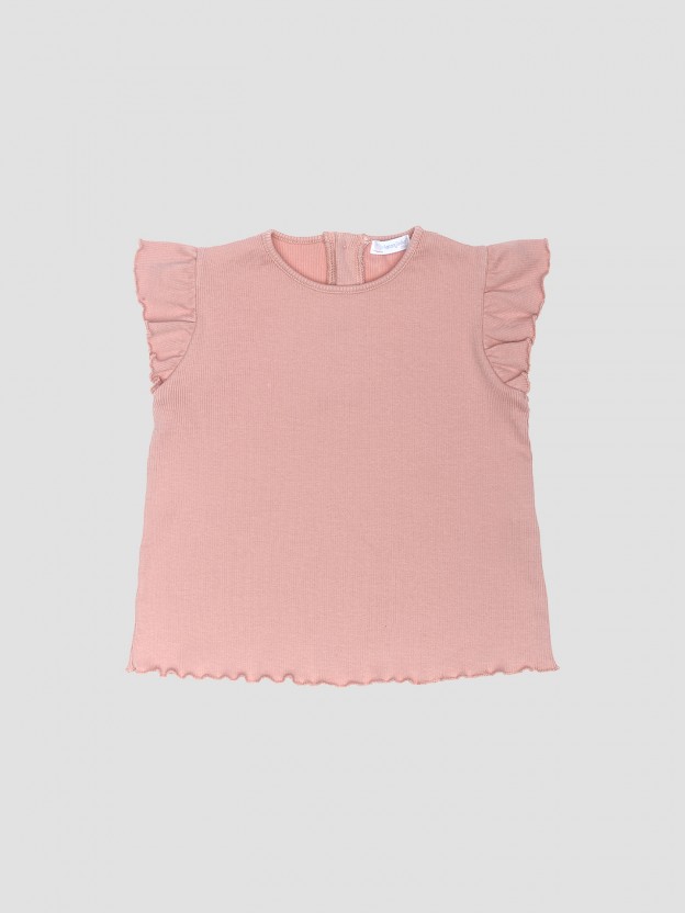 Camiseta de punto acanalado