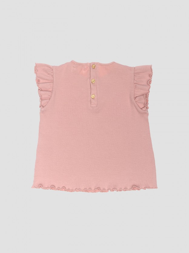 Camiseta de punto acanalado