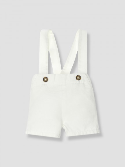 Cotton canvas shorts with straps
