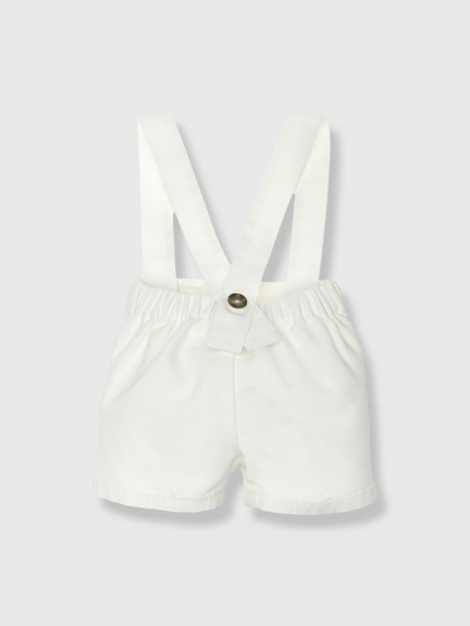 Pantalon corto de algodón con tirantes Pantalon corto de algodón con tirantes