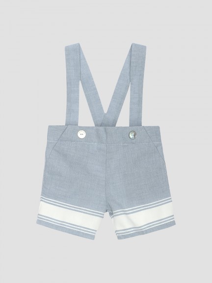 Pantalon corto azul real con tirantes