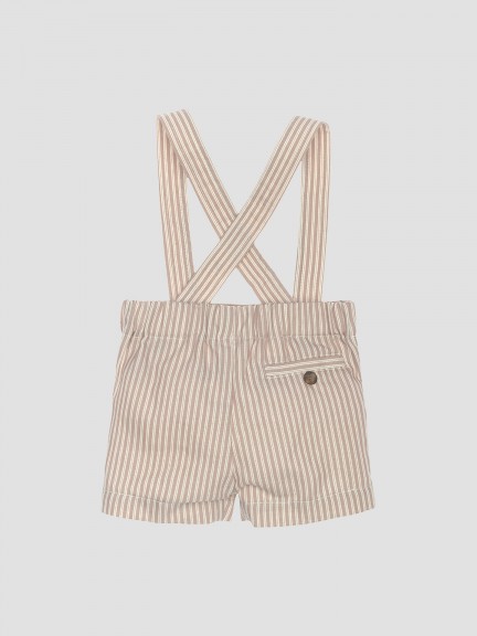 Striped shorts with straps Striped shorts with straps