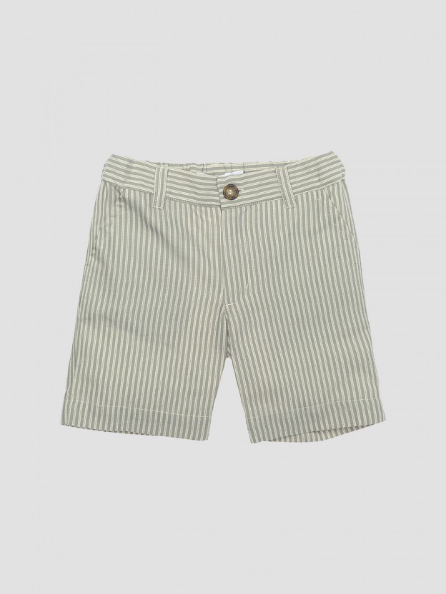Pantalones cortos de rayas con bolsillos